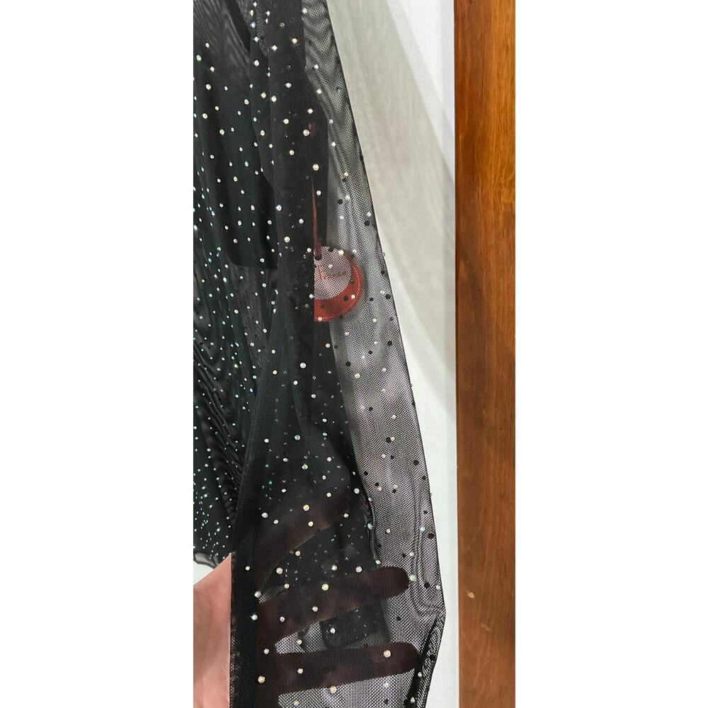 NWT Anthropologie Eva Franco Starlight Sheer Black Tunic Dress Rhinestones Small - Picture 9 of 9